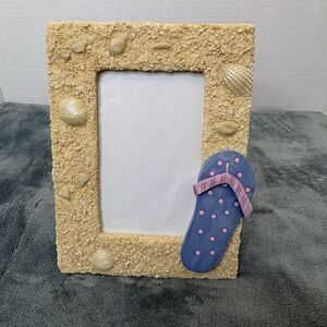 Decorative Flip Flop Ceramic Picture Frame Beach 4x6